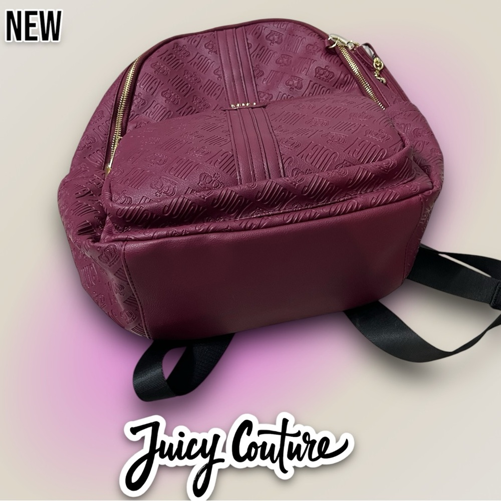 New NWT Juicy Couture Logo design Royal Sports Backpack Book bag with coin pouch - Picture 5 of 11